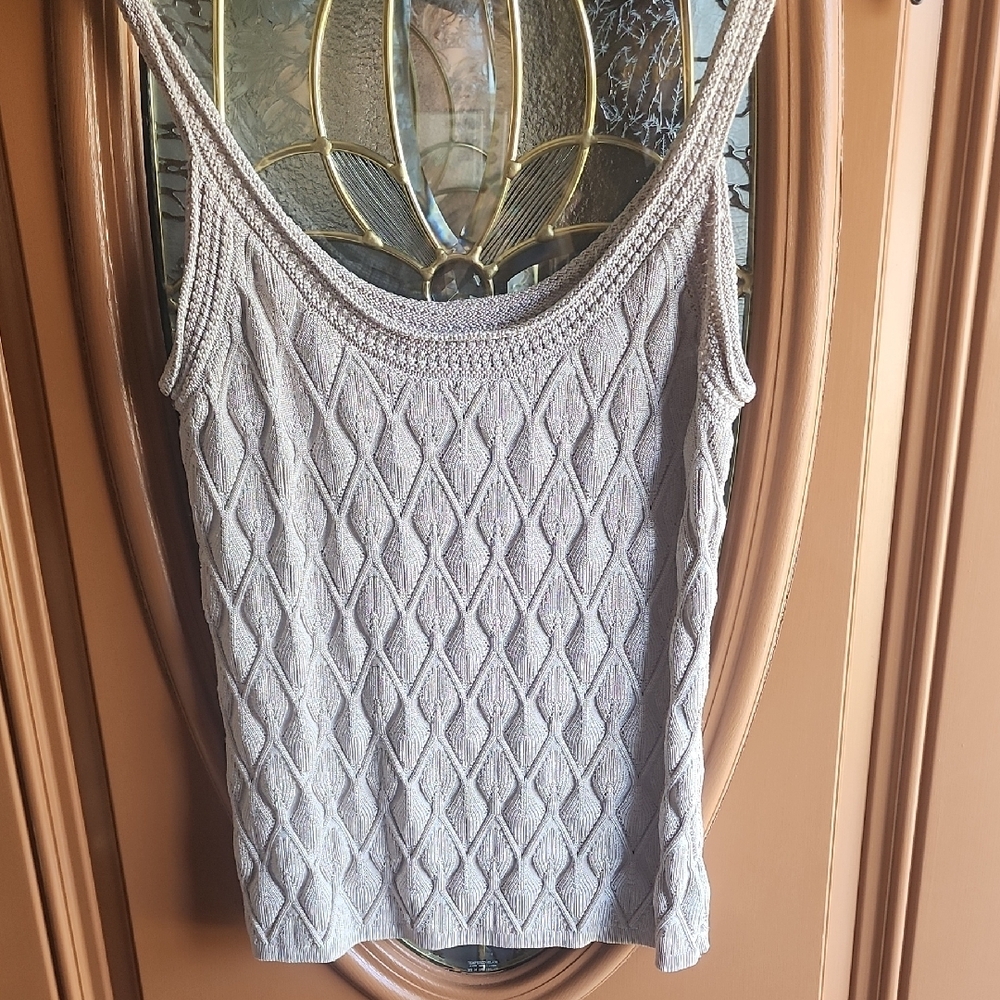 White House Black Market Taupe Knit Camisole